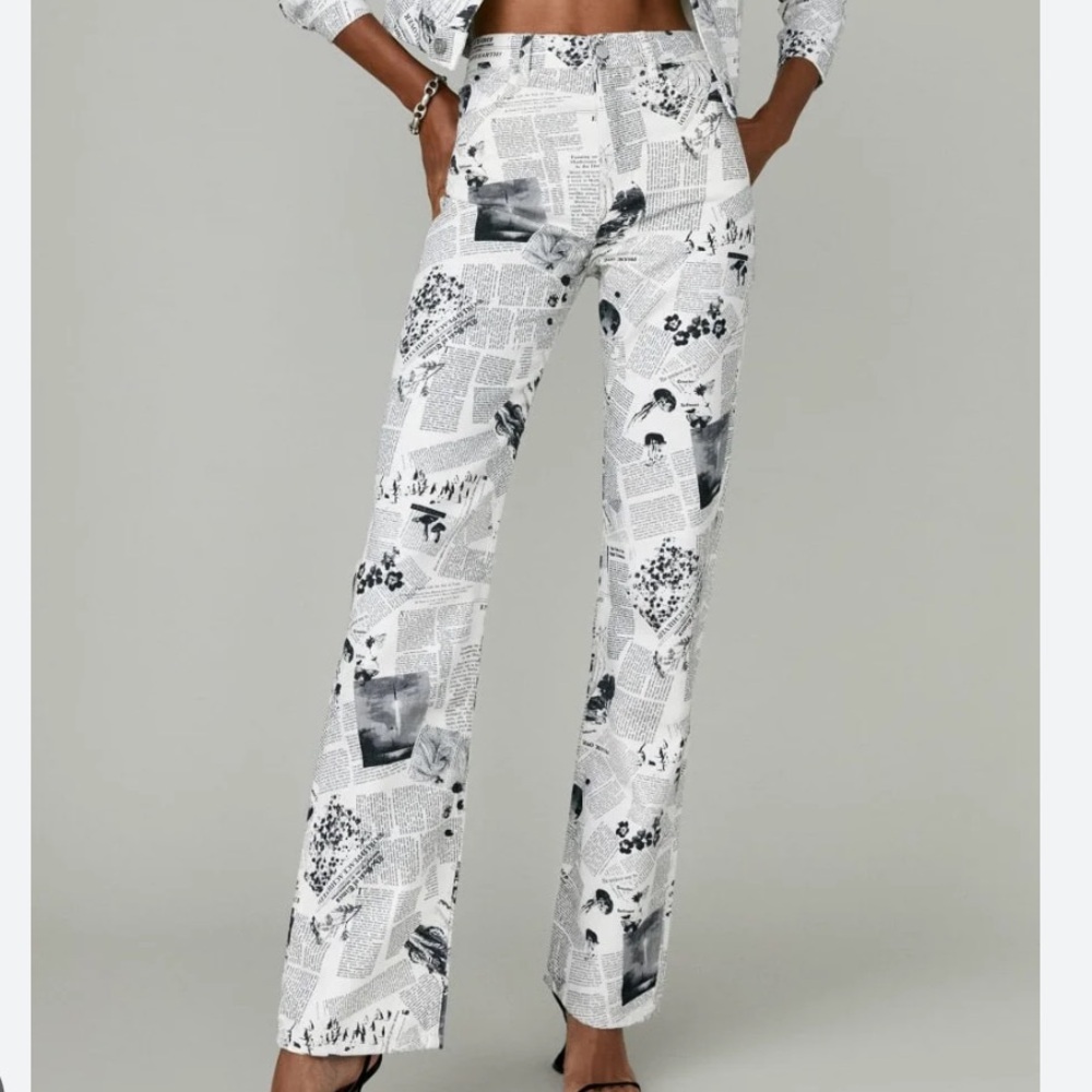Reformation Newsprint High Rise Jean